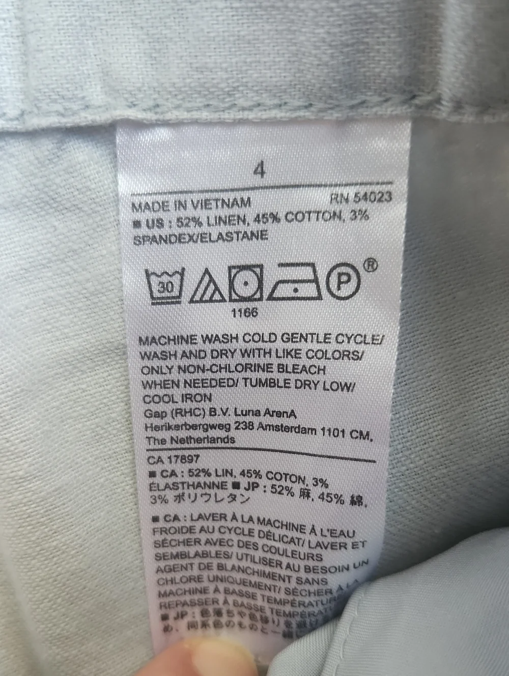 Banana Republic Light Blue Wide Leg Trousers Linen/Cotton Blend Size 4